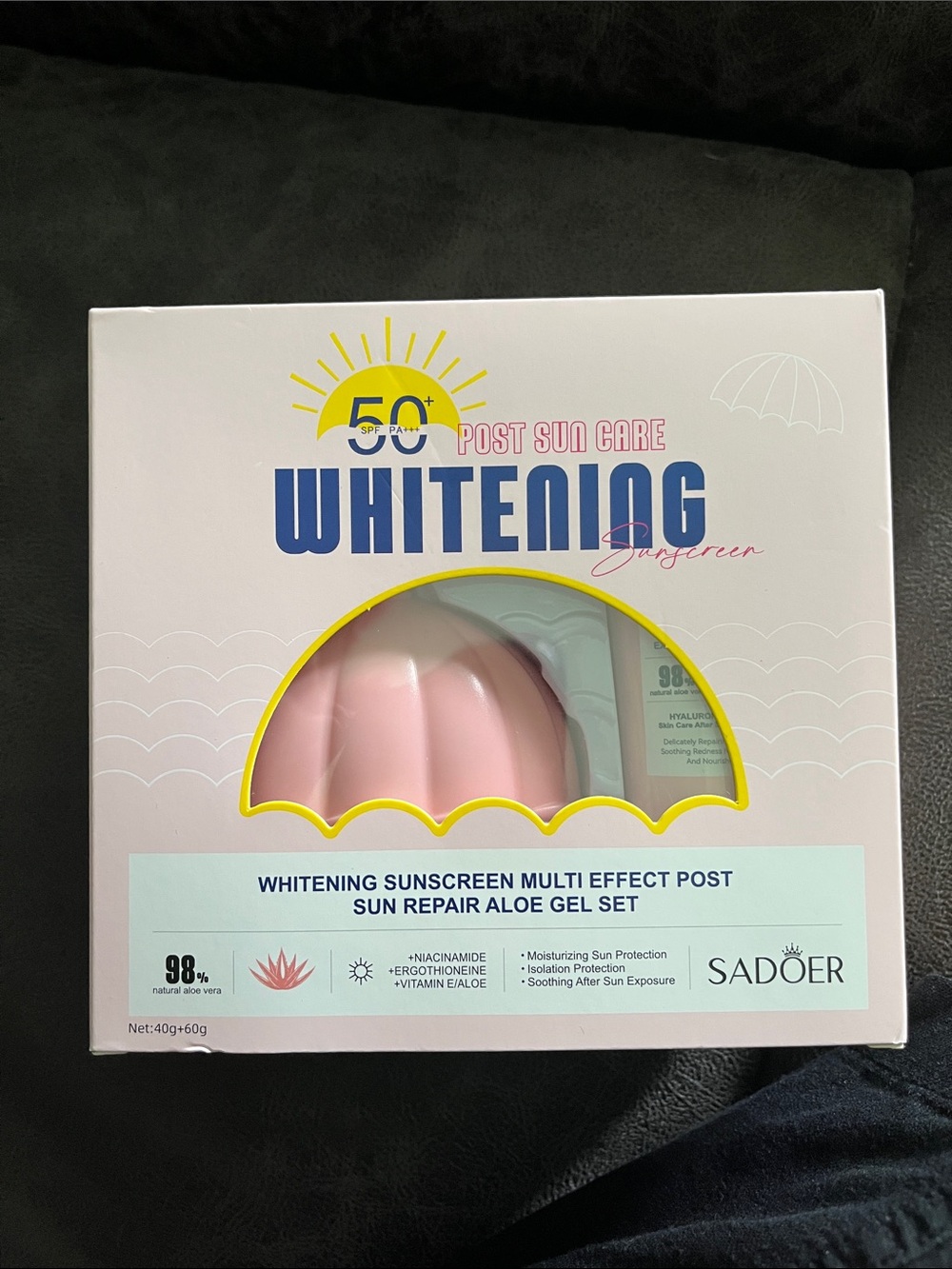 SADOER Whitening Sunscreen & Aloe Gel Set - Pink